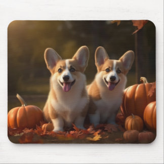 Corgi Puppy Herfst Plezier Pompoen Muismat