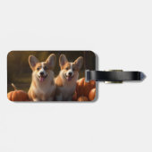 Corgi Puppy Herfstpomp Bagagelabel (Achterkant horizontaal)