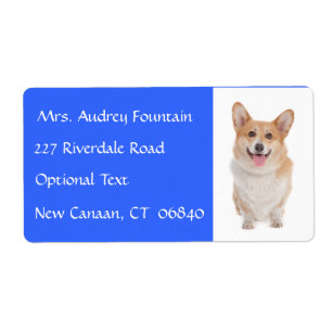 Corgi Puppy Hond Naam Retouradres Verzendlabel
