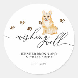 Corgi puppy Honden Wensput Ronde Sticker