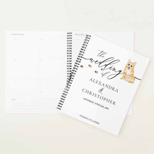 Corgi puppy Hondenliefde Bruiloft Planner (Display)