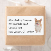 Corgi puppy hondennaam retouradres mailinglabel etiket (Insitu)