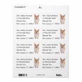 Corgi puppy hondennaam retouradres mailinglabel etiket (Full Sheet)