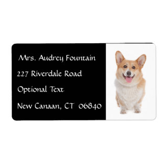 Corgi puppy hondennaam retouradres mailinglabel etiket
