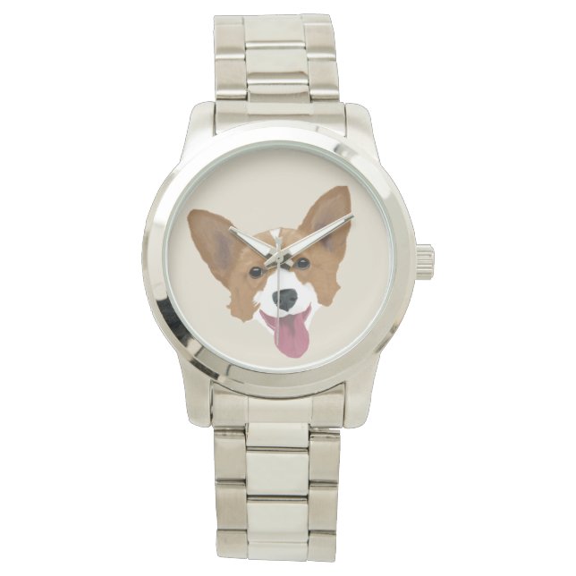 Corgi Puppy Horloge (Voorkant)
