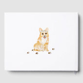 Corgi puppy huisdier Bruiloft Kalligrafie Gastenboek (Achterkant)