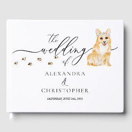 Corgi puppy huisdier Trouw Calligrafie Gastenboek