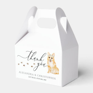 Corgi puppy Huwelijks Calligrafie Bedankt Bedankdoosjes