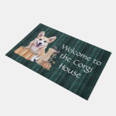 Corgi Puppy in het najaar Deurmat (Schuin)
