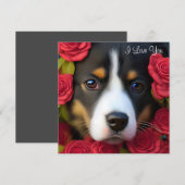 Corgi Puppy in rode rozen (Voorkant / Achterkant)