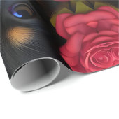 Corgi Puppy in rode rozen Weefpapier Cadeaupapier (Rol Hoek)