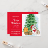 Corgi Puppy Indure kerstkerstkersthondenKaart Kaart (Voorkant / Achterkant in situ)