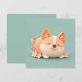 Corgi Puppy Kunst met Cute Chubby 3D Klei Ansichtk (Voorkant / Achterkant)