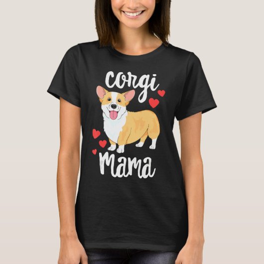 Corgi Puppy Mama Dog Mama T-shirt (Voorkant)