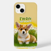 Corgi puppy op het gras | schattehuisdier Case-Mate iPhone case (Achterkant)