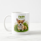 Corgi puppy op het gras | schattehuisdier koffiemok (Links)