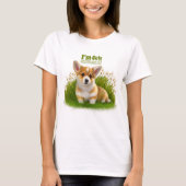 Corgi puppy op het gras | schattehuisdier t-shirt (Voorkant)