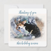 Corgi Puppy Thinking of You Kaart (Voorkant)