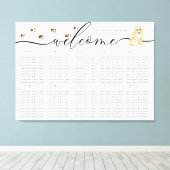 Corgi puppy Welkom Zittafel Nummers Canvas Afdruk (Insitu (Houten vloer))