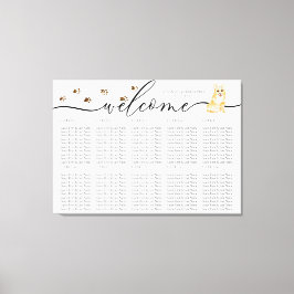 Corgi puppy Welkom Zittafel Nummers Canvas Afdruk