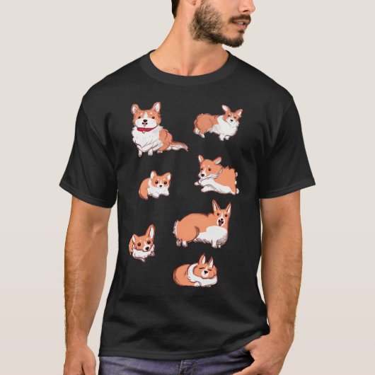 Corgi Pups T-shirt (Voorkant)