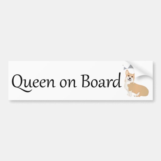 Corgi Queen aan boord Bumpersticker (Voorkant)
