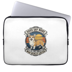 Corgi Quote T-shirt Vintage Gravure Hond Liefhebbe Laptop Sleeve
