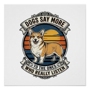 Corgi Quote T-shirt Vintage Gravure Hond Liefhebbe Perfect Poster