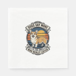 Corgi Quote T-shirt Vintage Gravure Hond Liefhebbe Servet