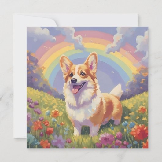 Corgi Rainbow Bridge Aangepaste naam Dog Memorial (Voorkant)