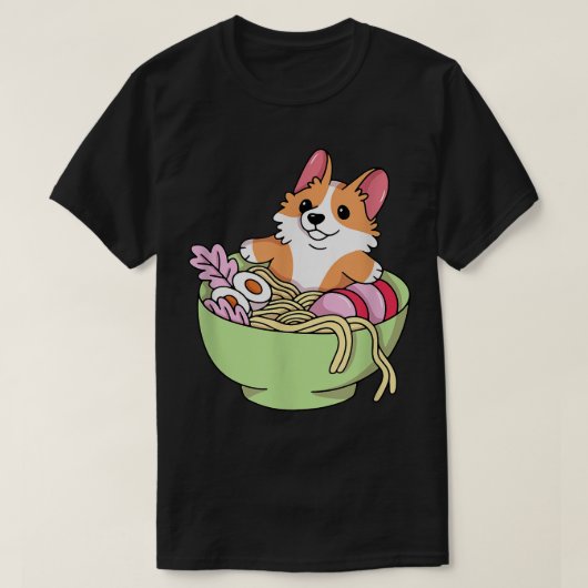Corgi Ramen Cute Japans Dog, Funny Cute Corgi T-shirt (Design voorkant)