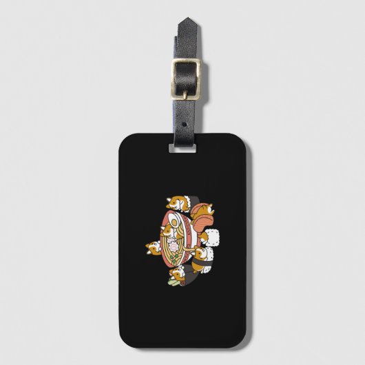 Corgi Ramen Sushi Bagagelabel (Voorkant (verticaal))