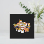 Corgi Ramen Sushi Bedankkaart (Staand voorkant)
