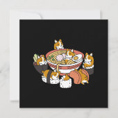 Corgi Ramen Sushi Bedankkaart (Voorkant)