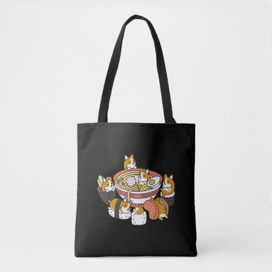 Corgi Ramen Sushi Tote Bag (Voorkant)