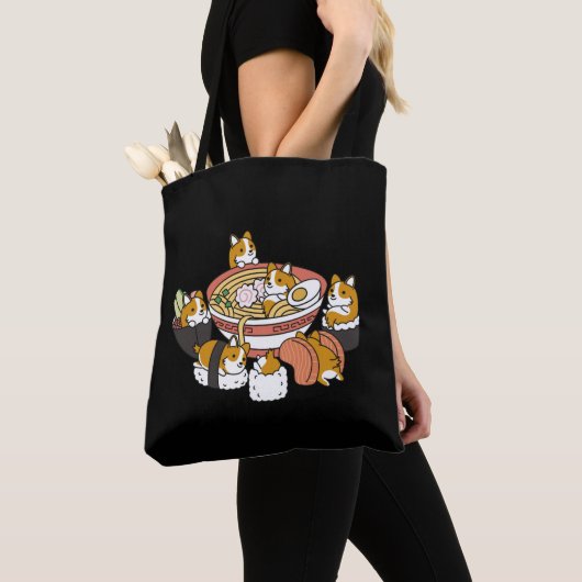 Corgi Ramen Sushi Tote Bag (Dichtbij)