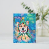 Corgi Ras Hond Kerstmis Feestdagenkaart (Staand voorkant)