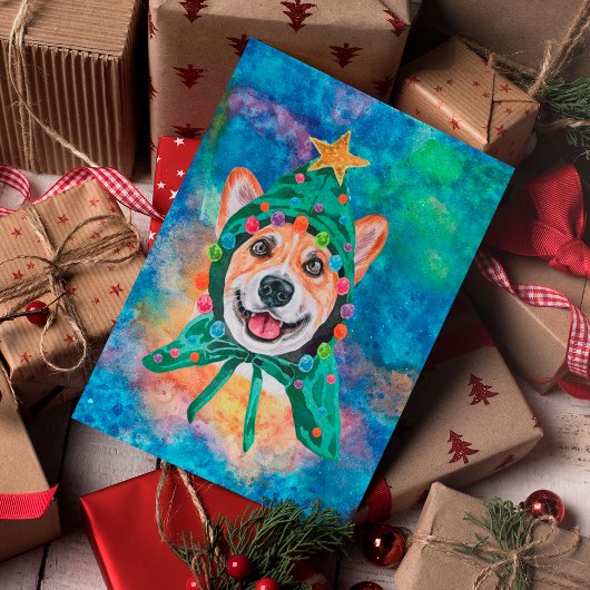 Corgi Ras Hond Kerstmis Feestdagenkaart