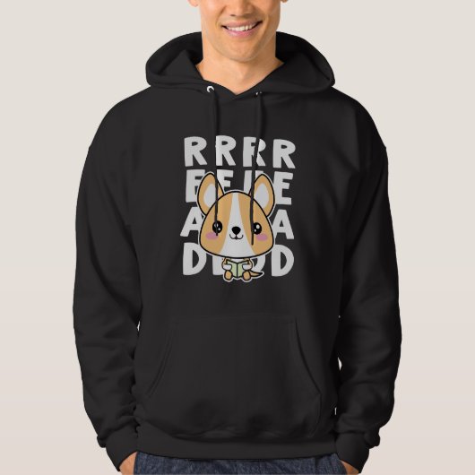Corgi Reading Hoodie (Voorkant)