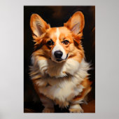 Corgi Realisme Kunstportret Poster (Voorkant)
