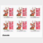 Corgi Reindeer Kerstlabel Vierkante Sticker (Vel)