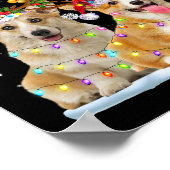 Corgi Reindeer Santa Hat Xmas licht Kerstmis Xma Poster (Hoek)