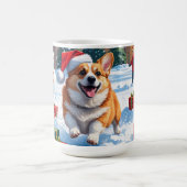 Corgi Rent in de Sneeuw met Kerstmuts Koffiemok (Center)