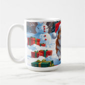 Corgi Rent in de Sneeuw met Kerstmuts Koffiemok (Links)