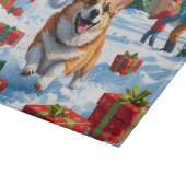 Corgi Rent in de Sneeuw met Kerstmuts Snijplank (Hoek)