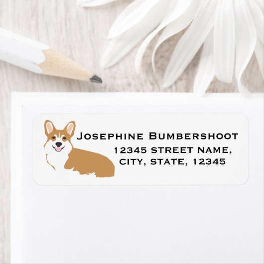 Corgi retour adreslabels - schattig corgi design etiket (Insitu)