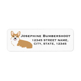 Corgi retour adreslabels - schattig corgi design etiket