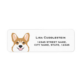 Corgi Retouradreslabels - Corgi Head Etiket