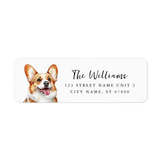 Corgi Retouradreslabels Etiket (Voorkant)