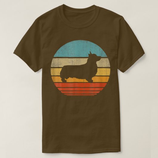Corgi Retro  60s 70s Sunset Hondenliefhebbers Mann T-shirt (Design voorkant)